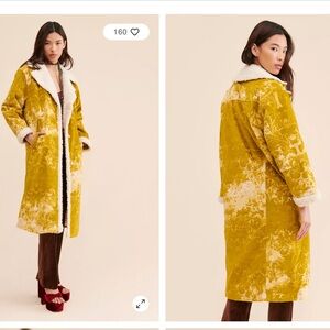 Green and cream urban outfitters long coat